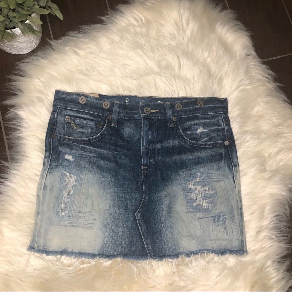 Ralph Lauren polo distressed denim skirt sz 26